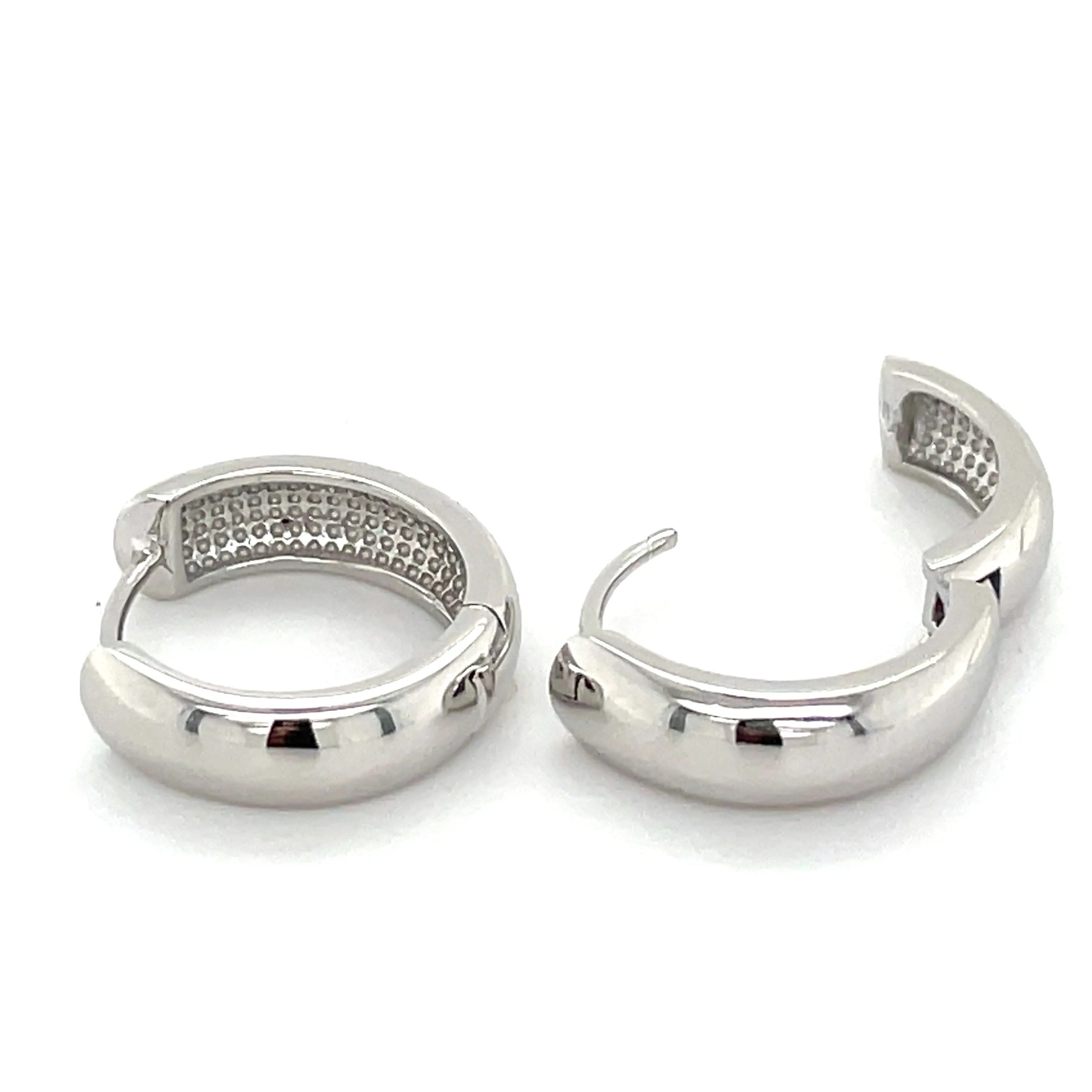 Sterling Silver Chunky Polished Hoop Earrings