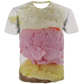 Sweet T shirts Men Gourmet T-shirts Graphic Icecream Tshirt Printed Colourful T-shirts 3d