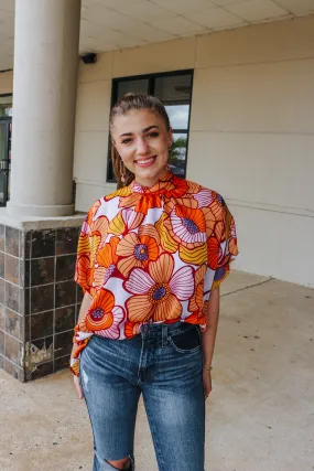 Take My Picture Orange London Grove Bloom Blouse