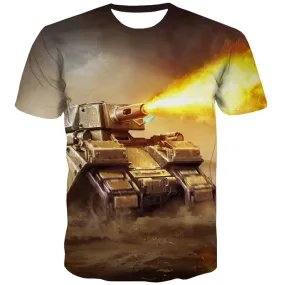 Tank T shirts Men Military T-shirts Graphic Flame Tshirts Novelty War Tshirt Printed