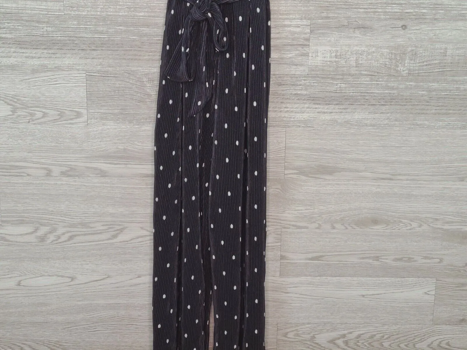 T.D.C. Topson Women's Black & White Polka Dot Belted Ribbed Jumpsuit Size XL