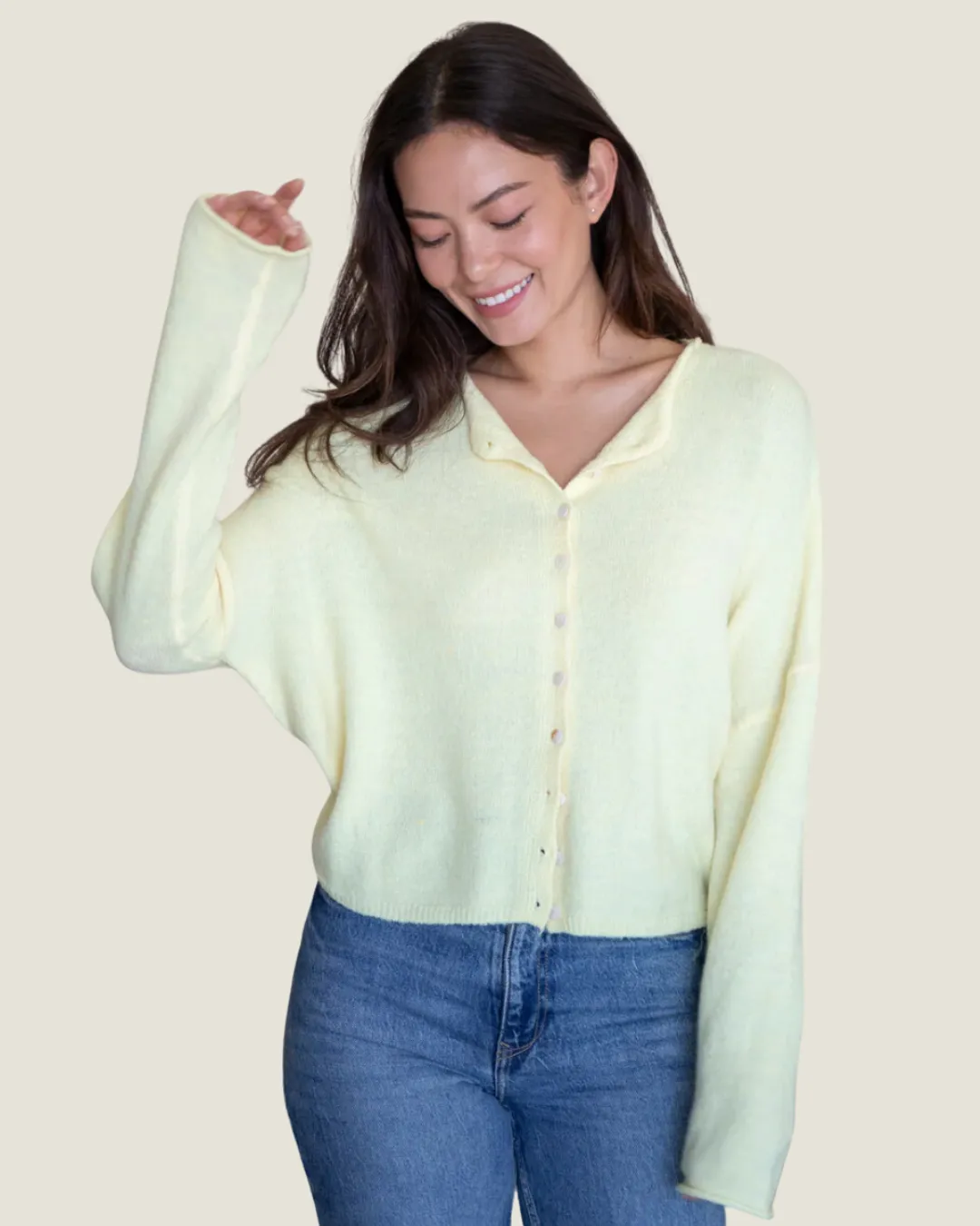 The Joyce: Butter Yellow Cardigan