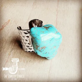 **Turquoise Chunk on Cuff Ring  012o