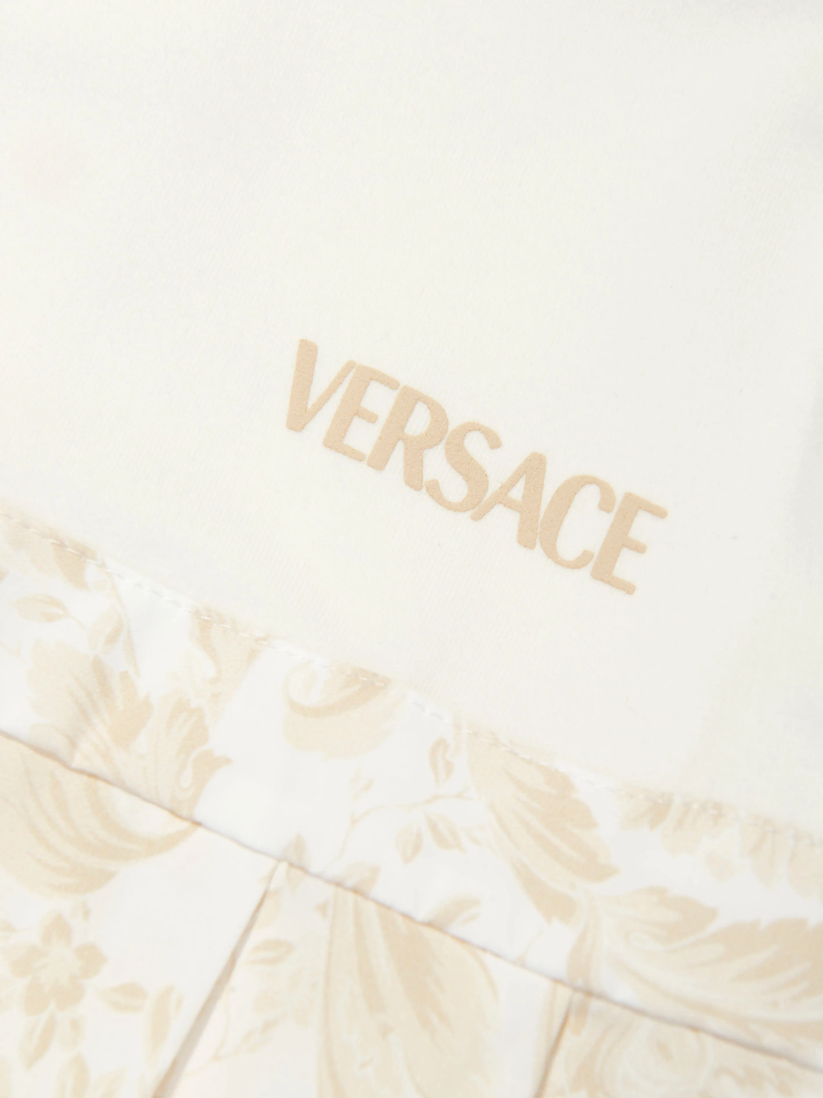 Versace Baby Barocco Logo Romper in Beige