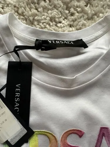 Versace Versace Rainbow-Logo Crewneck T-Shirt White Size 38 US 2