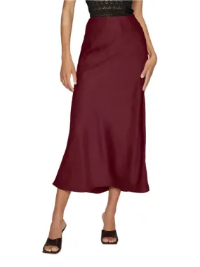 Vila Womens Skirt Ellette HW Midi Cabernet