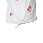 White Top with Floral Embroidery Detail