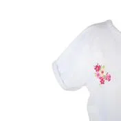 White Top with Floral Embroidery Detail