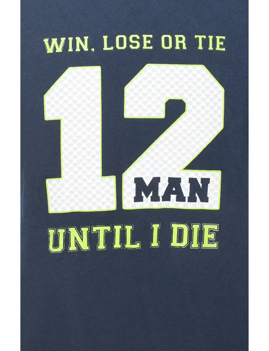 Win, Lose Or Tie Until I Die Printed T-shirt - M