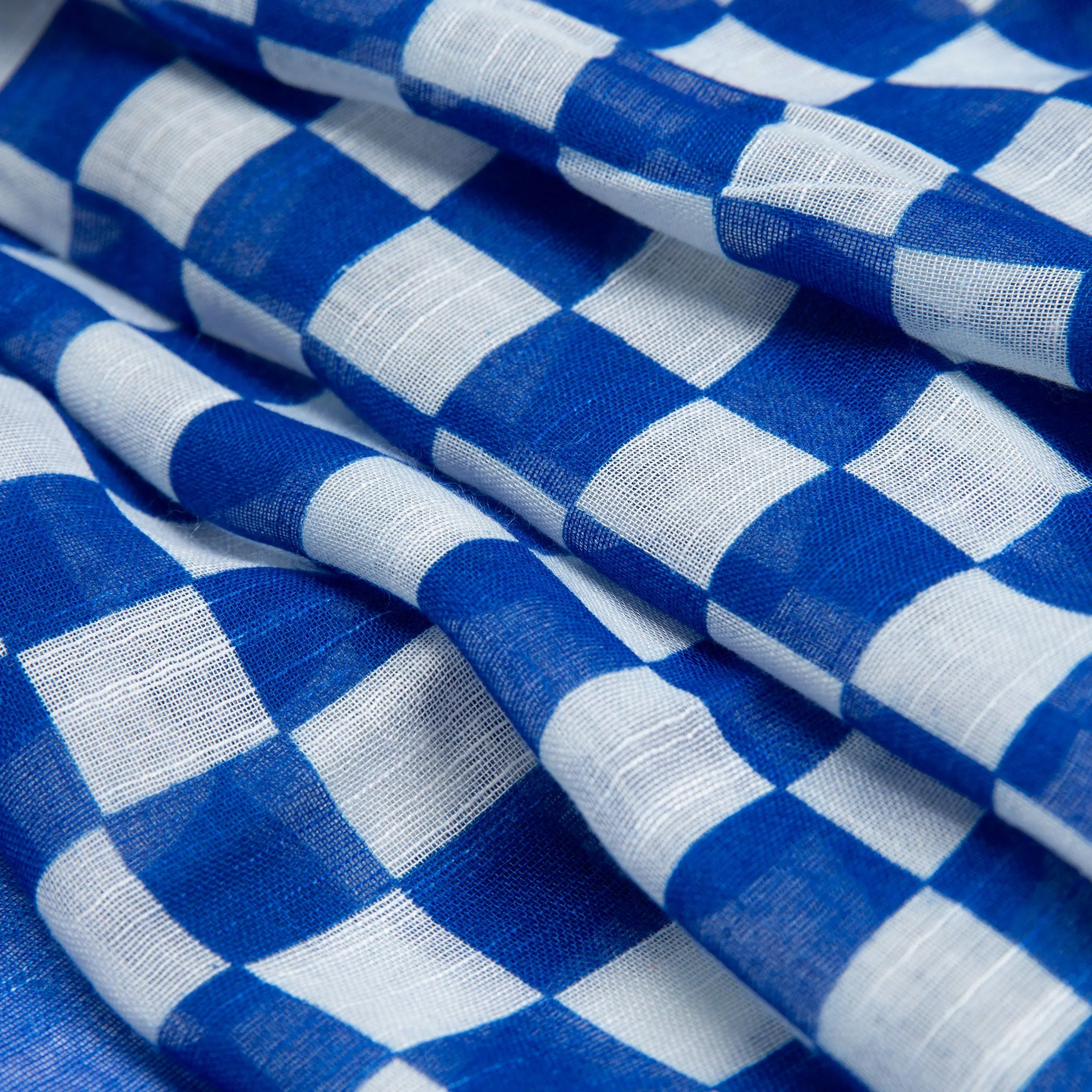 Women’s Small Checkerboard Check Lightweight Scarf with Tassels