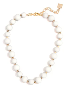 Zenzii Chunky Matte Beaded Necklace - Cream