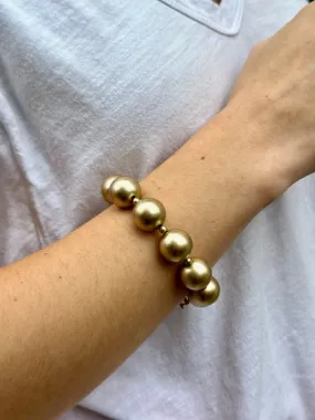 Zenzii Chunky Matte Stretch Bracelet - Gold